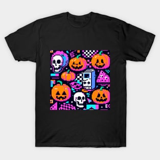 PATRON CALABAZAS Y CALAVERAS PIXELADAS 4 T-Shirt